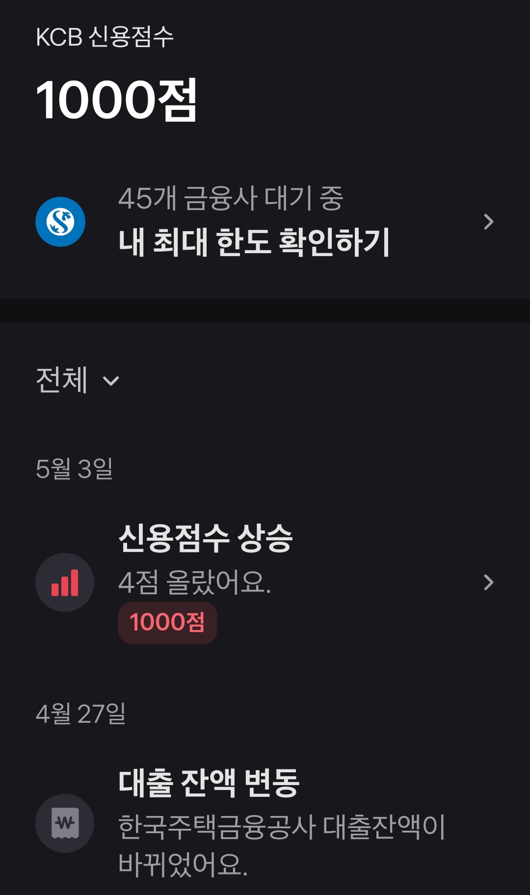  신용점수 만점 받는 방법 / 주담대 대출 후 떨어진 신용도 1000점 어떻게 다시 만드나