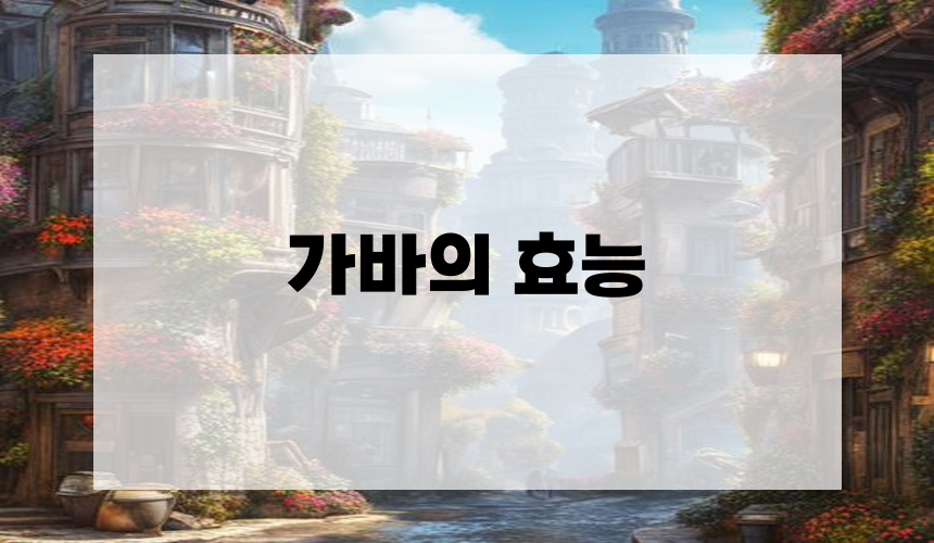 가바의 효능
