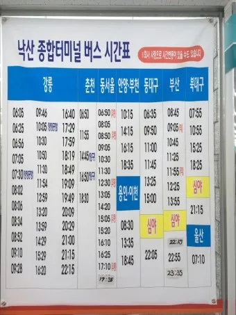 낙산 시외버스터미널 시간표 예매 예약_2