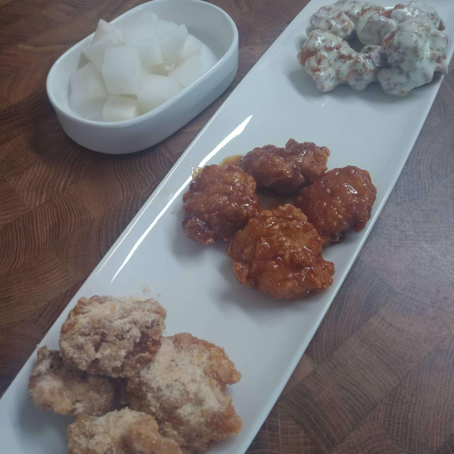  청양마요소스, 허니콤보소스 입힌 치킨가라아게
