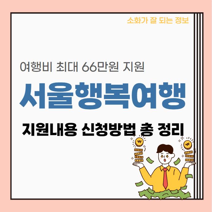  서울행복여행 지원내용 지원대상 신청방법 | 국내 여행비 최대 66만원 지원