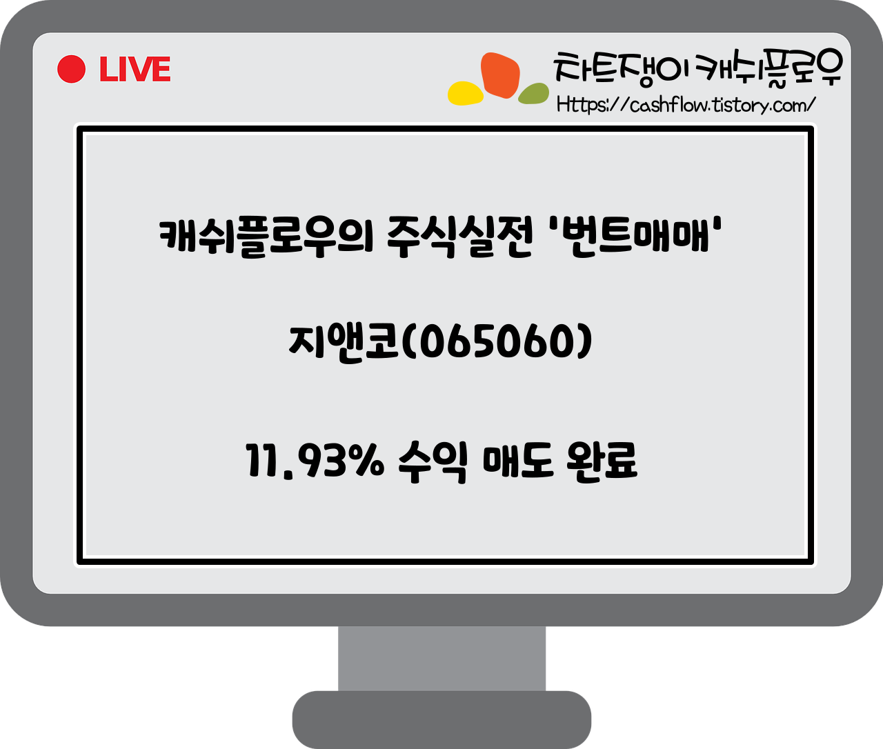  매도완료)지앤코(065060) 11.93% 수익 매도 완료