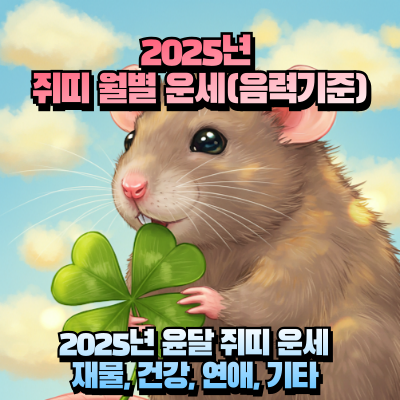 2025년 쥐띠 월별 운세(음력기준) 섬네일