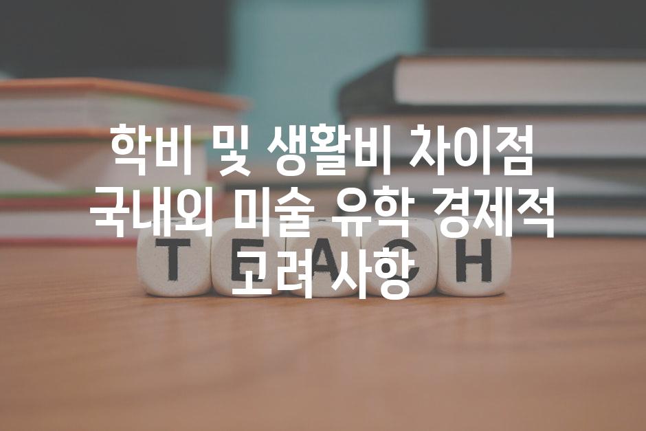 학비 및 생활비 차이점 국내외 미술 유학 경제적 고려 사항