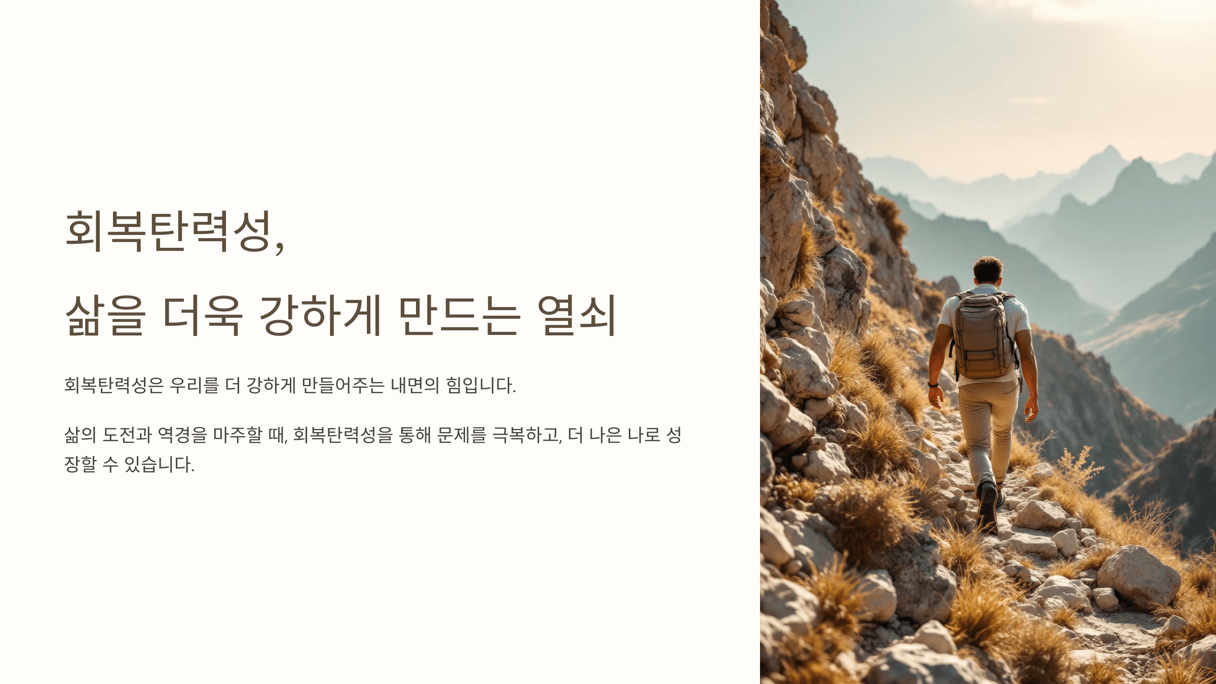 회복탄력성과 관련된 사진입니다.