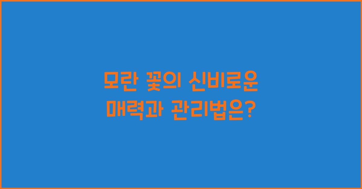 모란 꽃의 신비로운 매력과 관리법