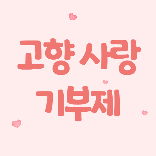  기부하고 혜택받자! - 고향 사랑 기부제