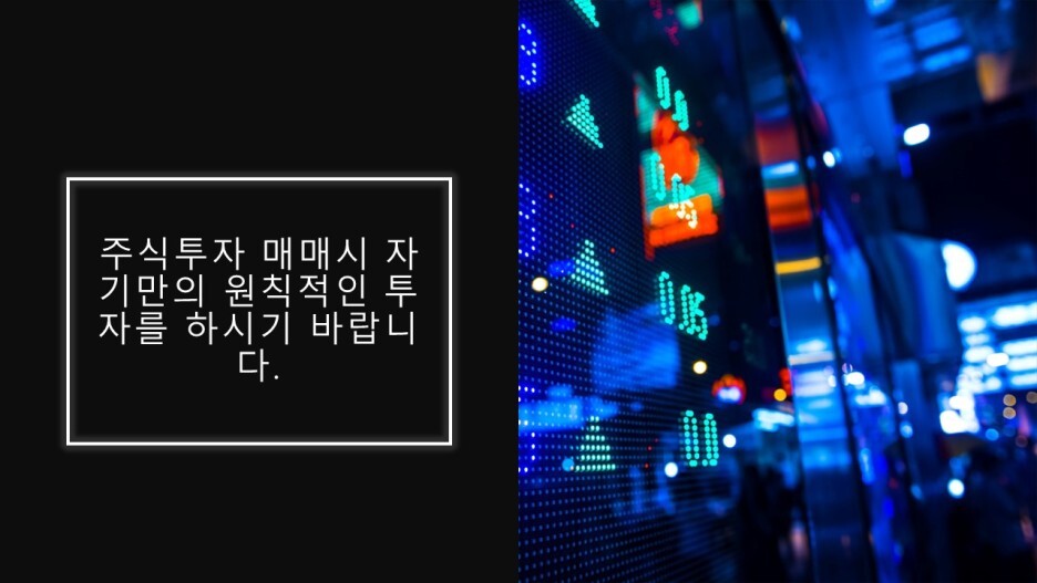 주식투자 매매시  자기만의 원칙적인 투자를 하시기 바랍니다.