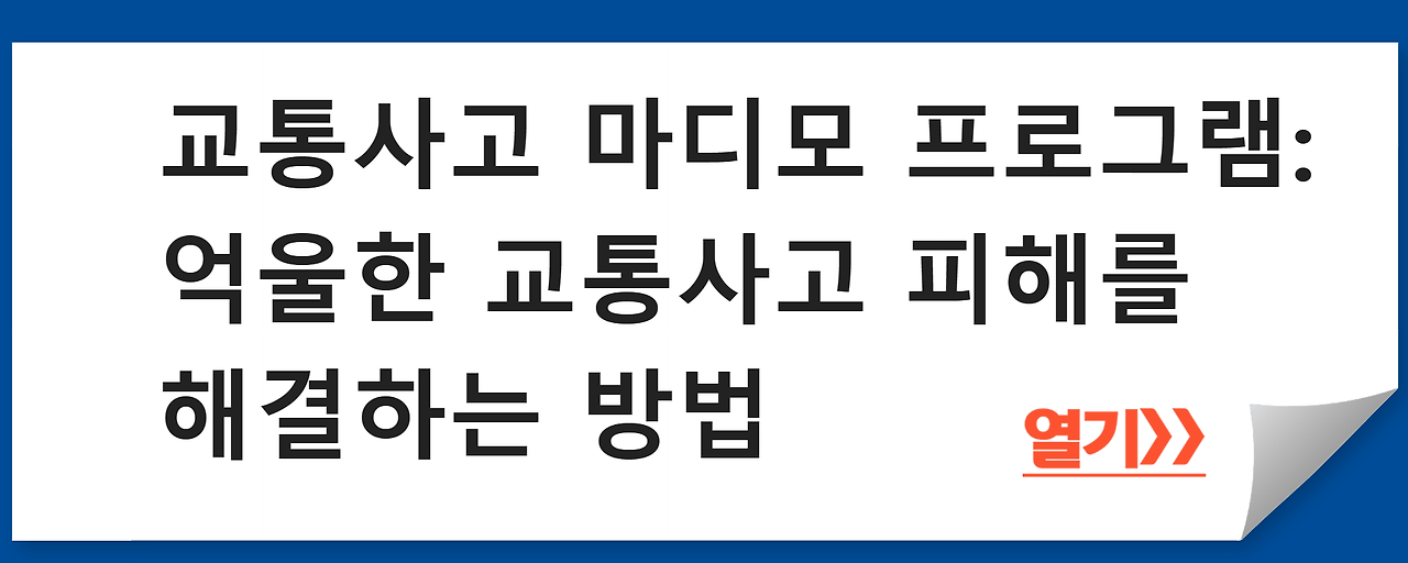 교통사고 마디모 프로그램: 억울한 교통사고 피해를 해결하는 방법