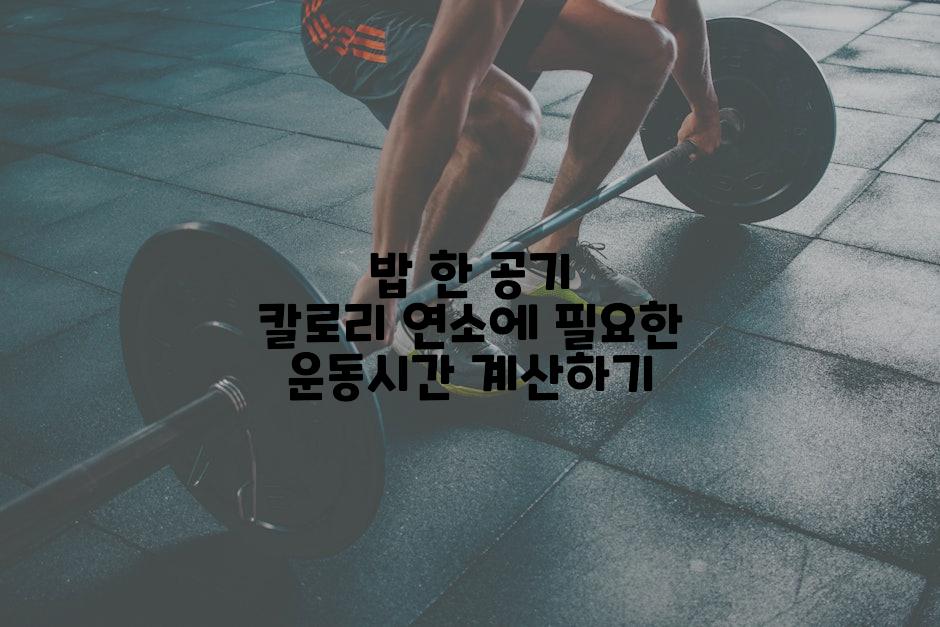 밥 한 공기 칼로리 연소에 필요한 운동시간 계산하기