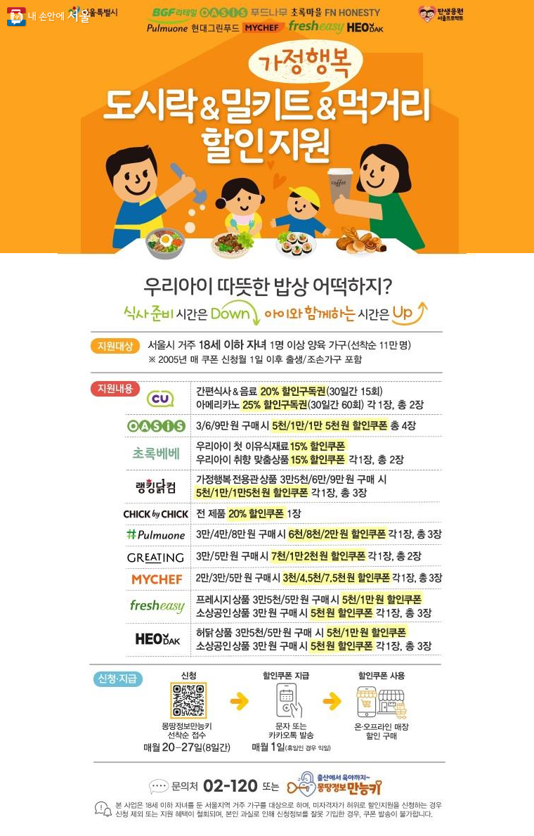 서울시 가정행복 먹거리 할인지원