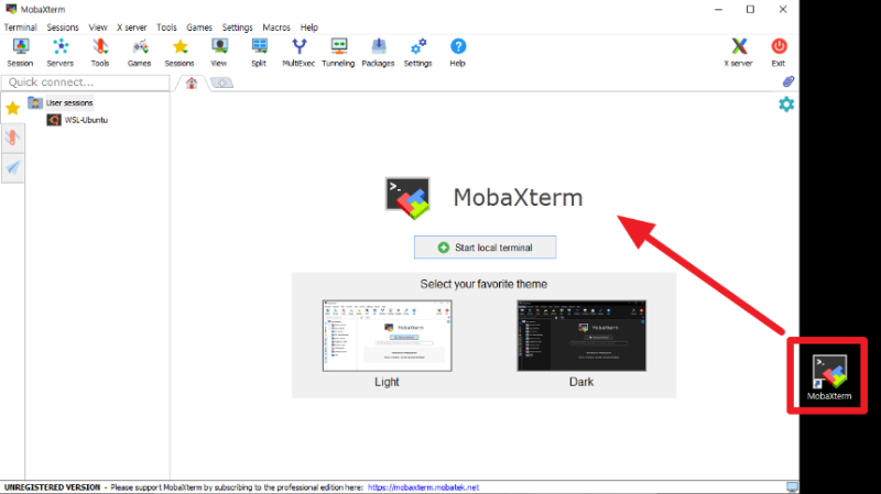 MobaXterm 설치 완료 및 실행
