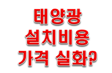  태양광 설치비용 과 모듈 이 가격 실화?