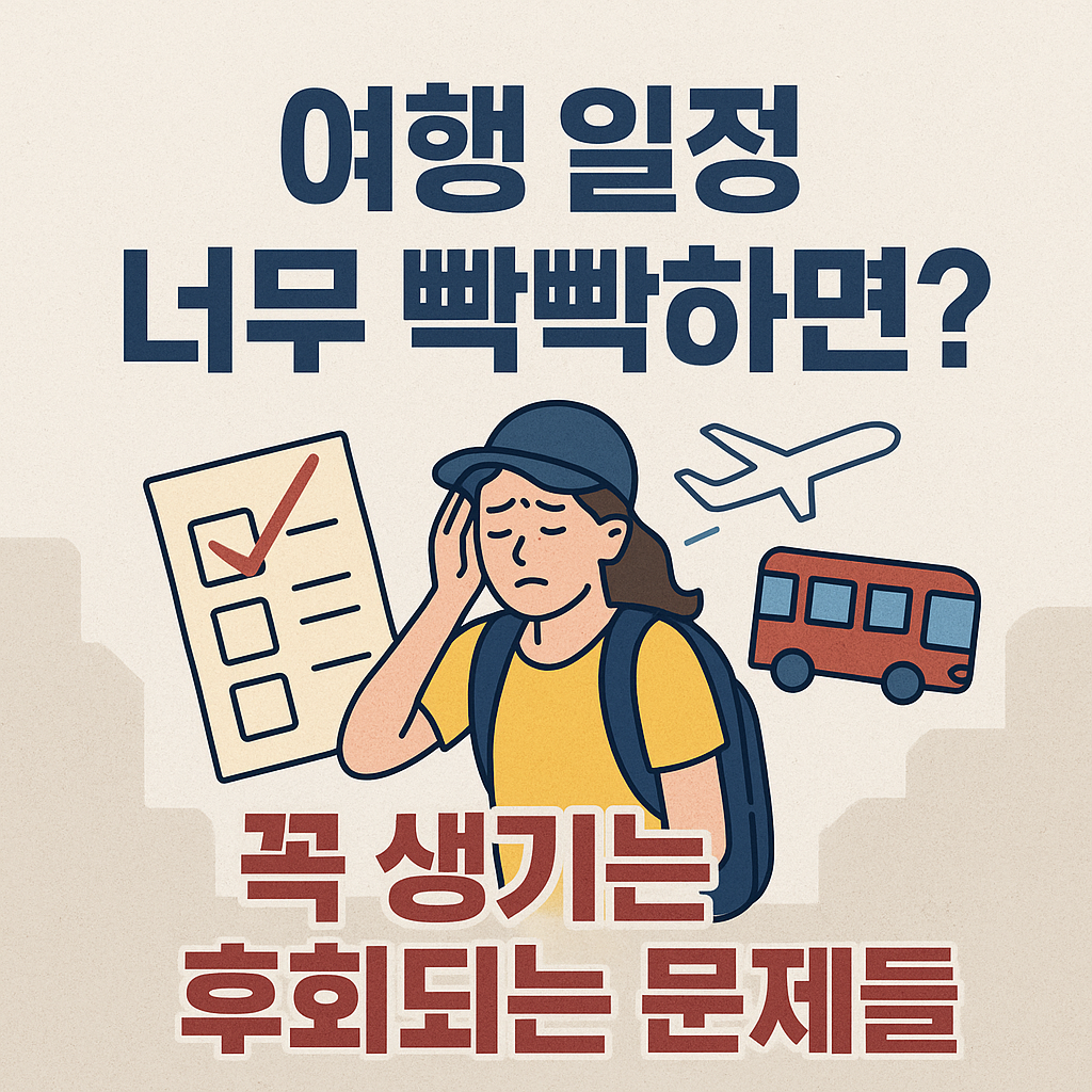 여행 일정 너무 빡빡하면? 꼭 생기는 후회되는 문제들