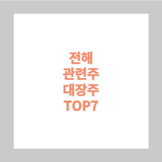 전해액 관련주 대장주 TOP7