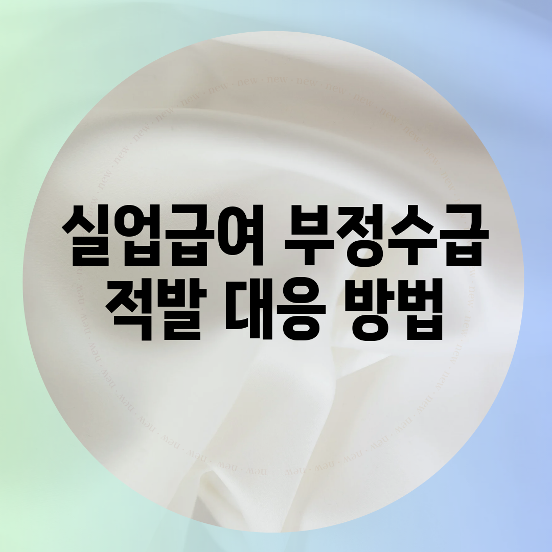 실업급여 부정수급 적발 대응 방법