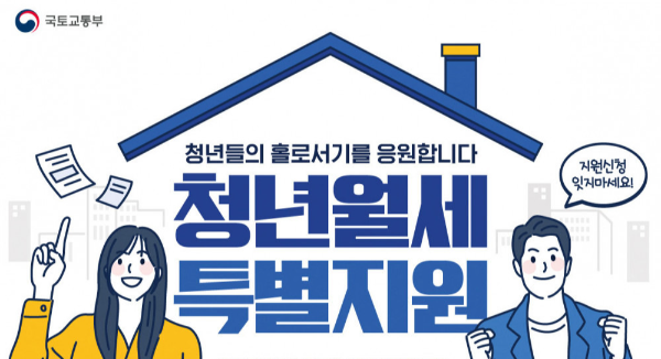 청년월세 한시 특별지원 - 국토교통부 포스터
