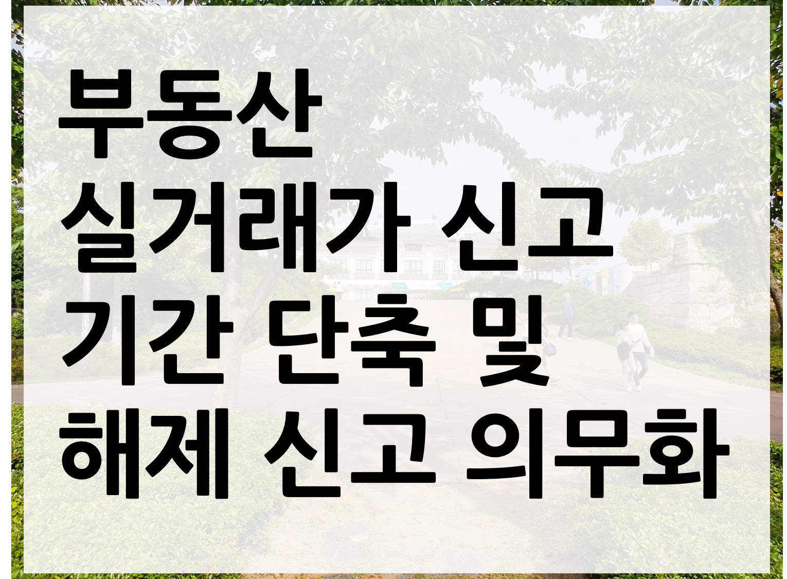  부동산 실거래가 신고 기간 단축 내용과 해제 신고 의무화