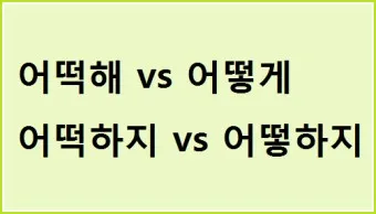 어떻게 어떡해 맞춤법 맞는 표현_13