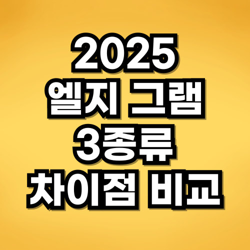 2025 엘지 그램 종류 3가지 스펙 차이점 비교