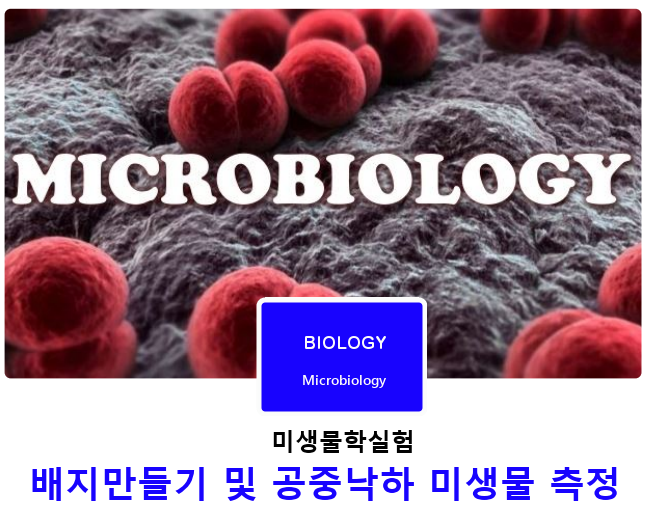 미생물학실험 | 배지만들기 및 공중낙하 미생물 측정 미생물학실험 | 배지만들기 및 공중낙하 미생물 측정