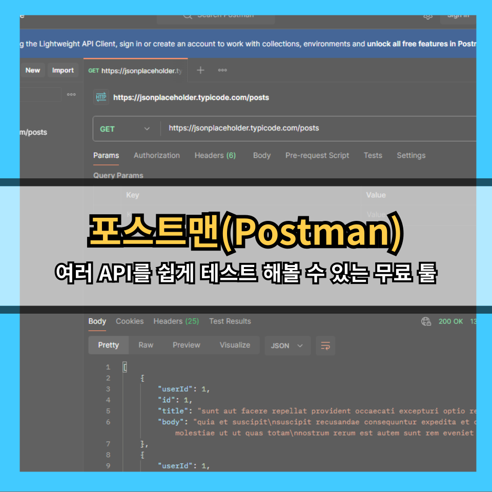 포스트맨(Postman): 여러 API를 쉽게 테스트 해볼 수 있는 무료 툴