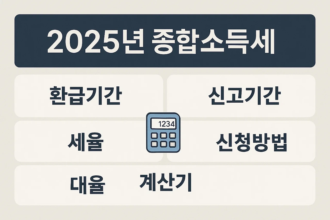 2025년 종합소득세: 환급기간, 신고기간, 대상, 세율, 계산기, 신청방법 총정리