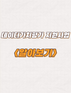  2023년 데이터가치평가 지원사업 참여기업 모집 및 지원내용