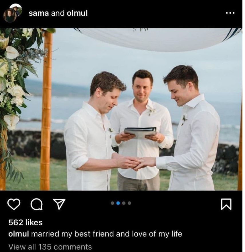 샘 알트만 결혼 남자친구 게이 남편 사진