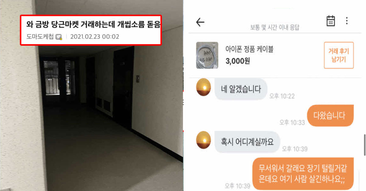  당근마켓 거래하러 갔다가 소름돋았다는 후기