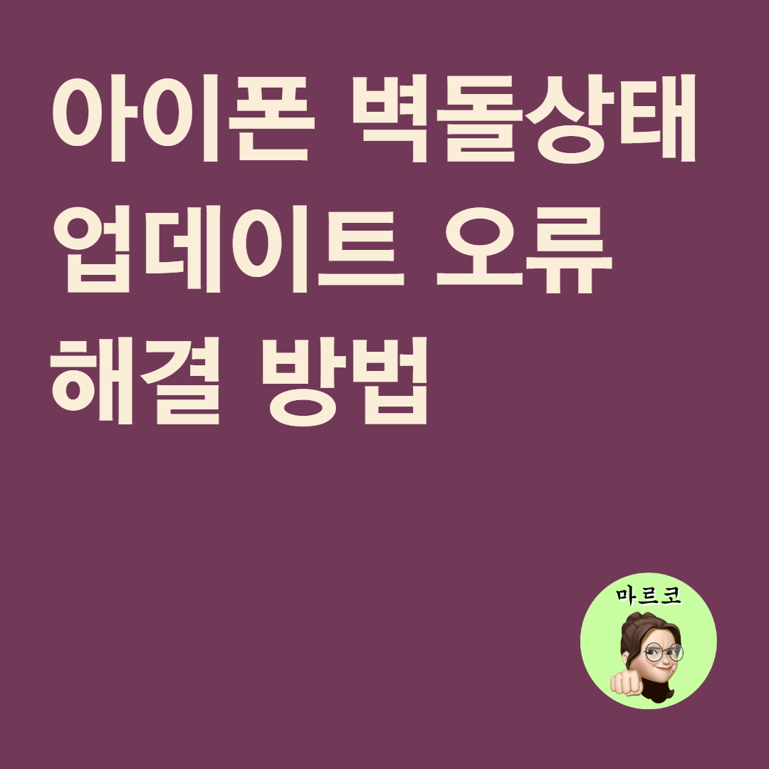  아이폰 ios 업데이트 오류 벽돌 복구 방법