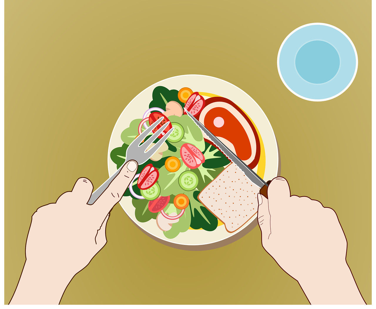 비건 식단으로 차려진 식탁의 사진