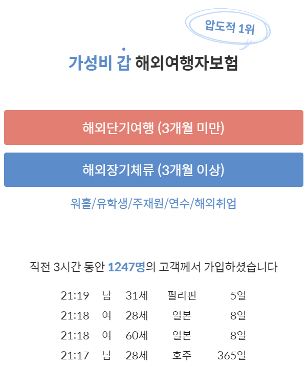 마이뱅크 해외 여행자보험