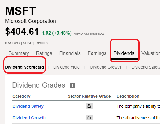 Dividend scorecard로 이동
