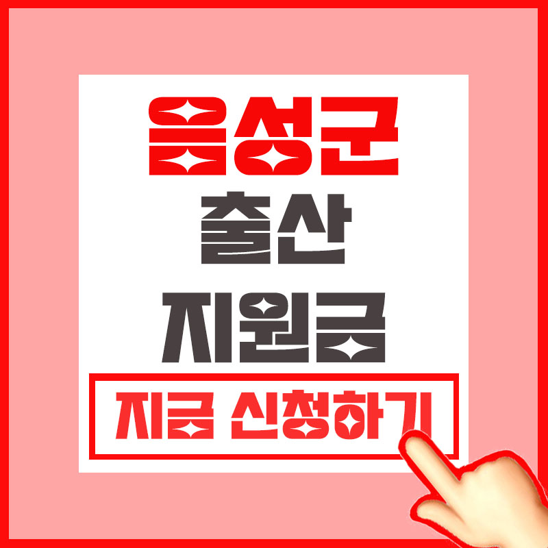 충북 음성군 출산지원금 정보 총정리 지금 신청하기