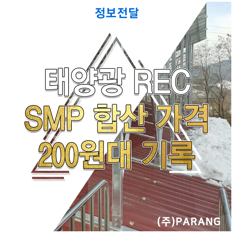 태양광 REC SMP 합산 가격 200원대 기록