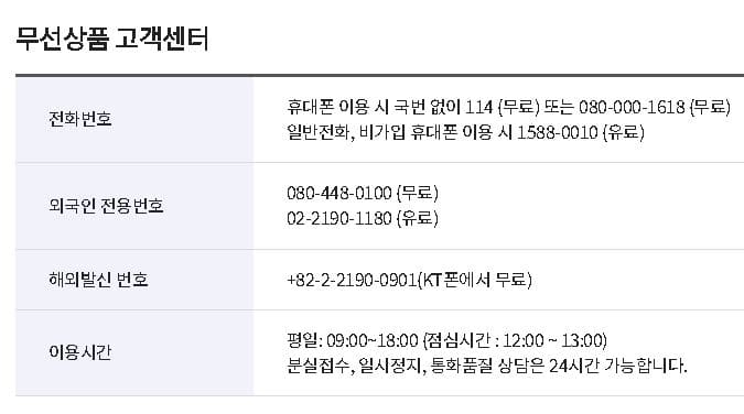 무선상품-고객센터