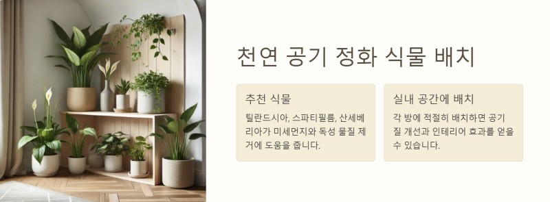 천연 공기 정화 식물 배치 ppt이미지