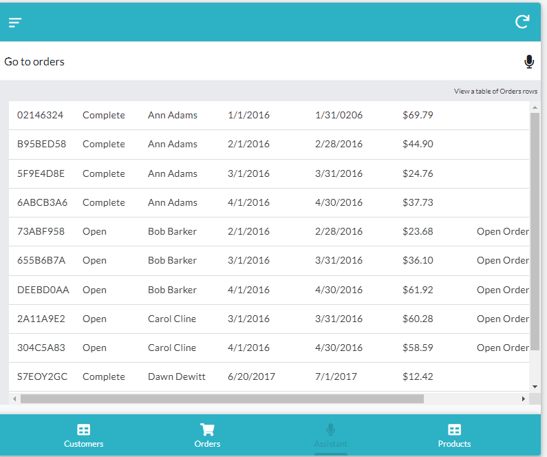 Smart Assistat 를 작동하여 Go to orders" 검색 결과