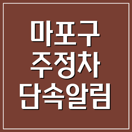  서울 마포구 주정차 단속 문자 알림 서비스