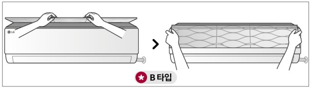 엘지LG스탠드벽걸이에어컨필터제거 및 내부열교환기청소방법