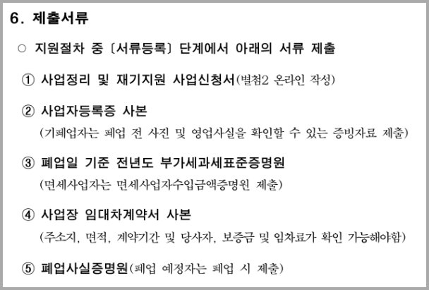 서울시-폐업-지원금-제출서류
