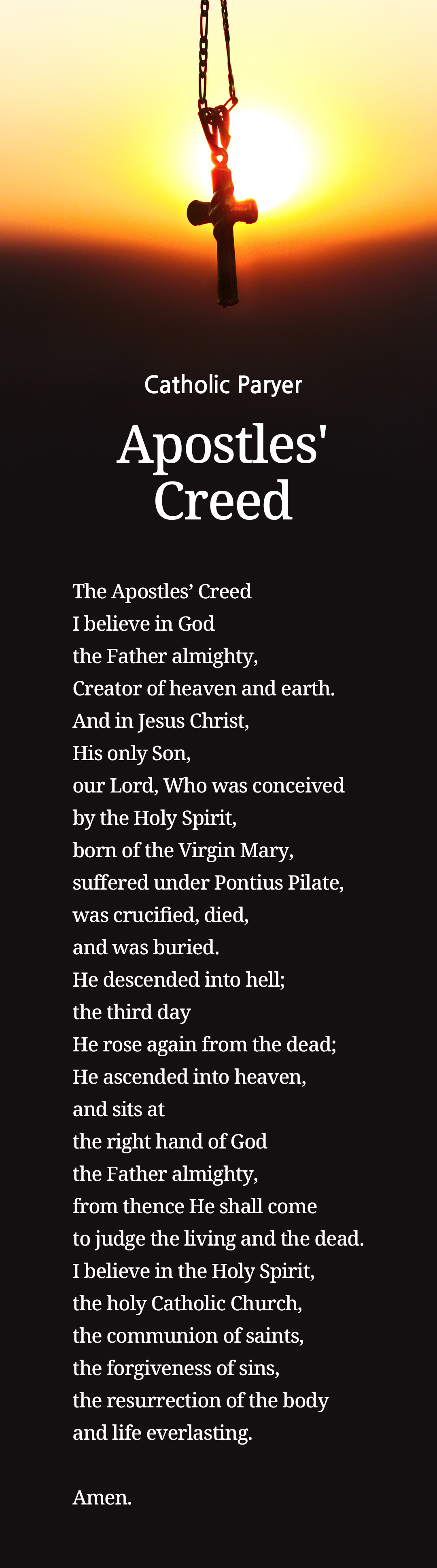 Catholic Prayer Apostles&#39; Creed