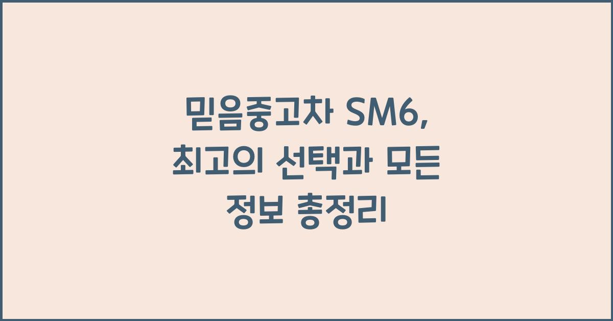 믿음중고차 sm6
