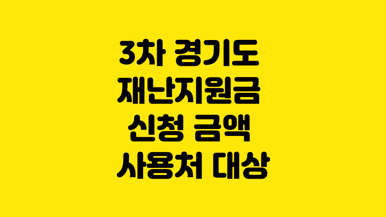 3차 경기도 재난지원금 신청 금액 사용처 대상