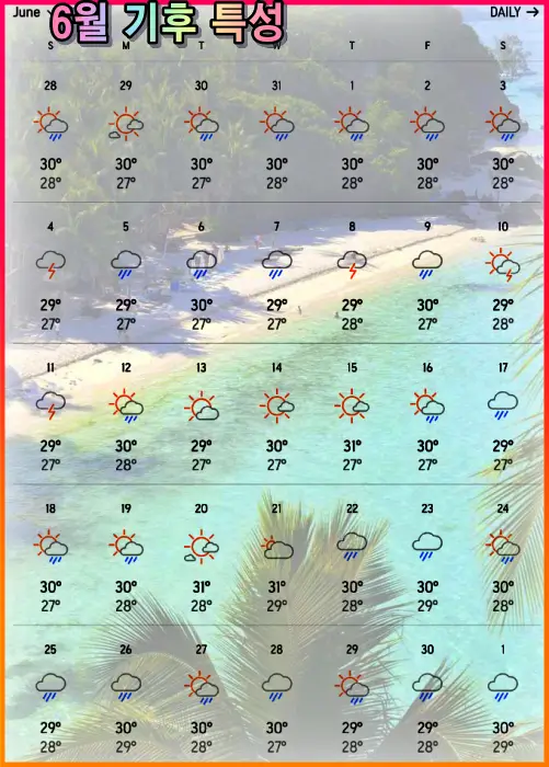 보라카이 6월 날씨 기후