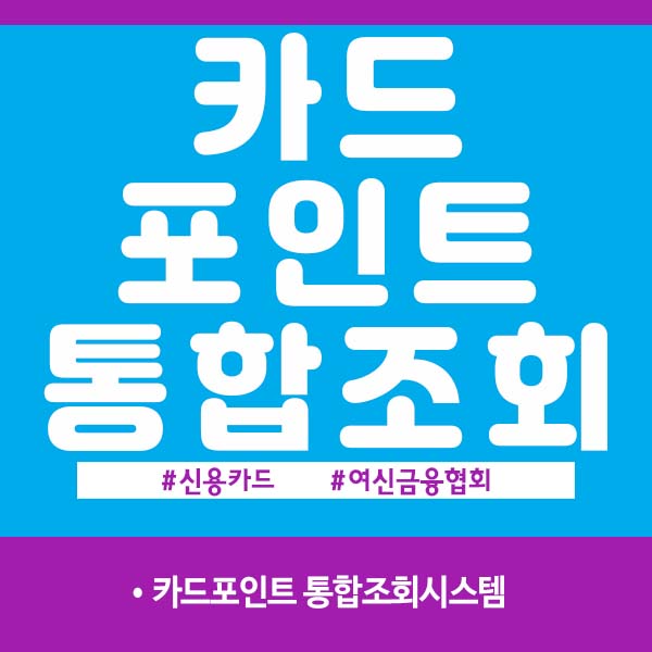 카드포인트 통합조회 방법 안내