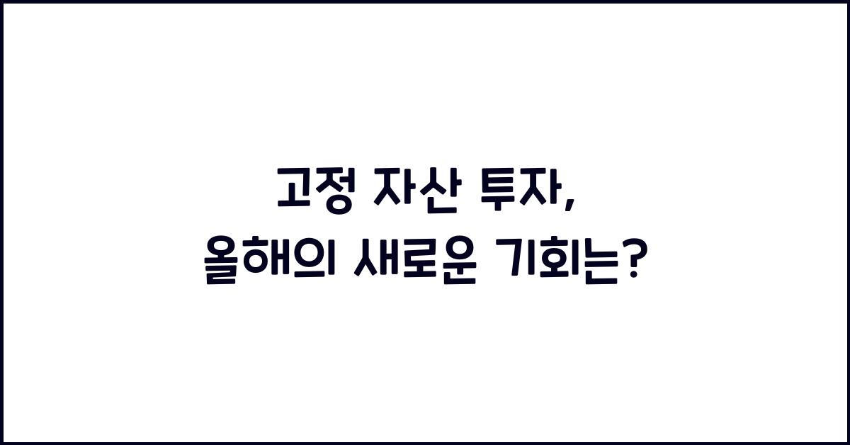 고정 자산 투자