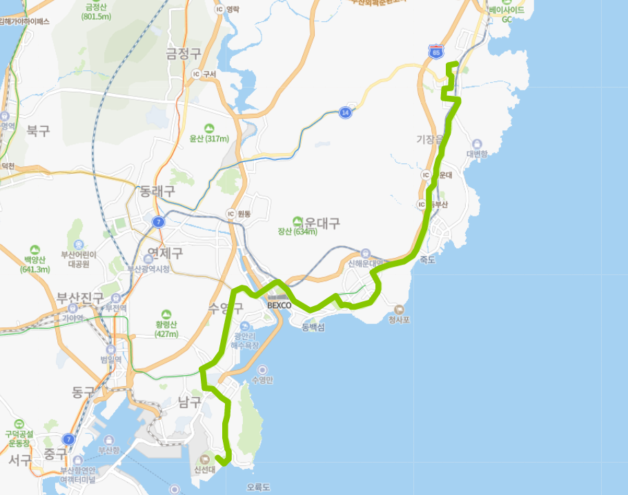  [부산] 39번버스 노선, 시간표 : 기장, 송정역, 백병원, 해운대, 광안역, 부경대