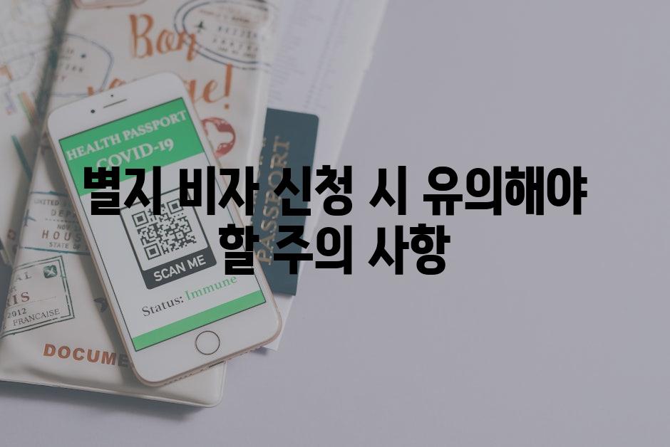 별지 비자 신청 시 유의해야 할 주의 사항